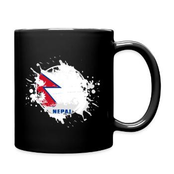 Drapeau du Népal avec blob - Mug uni - noir - Droite
