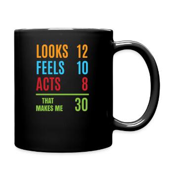 30e anniversaire - Mug uni - noir - Droite