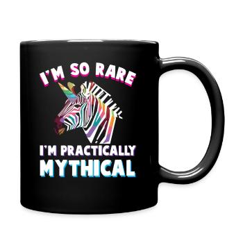 Behinderung Handicap Buntes Zebra Einhorn - Tasse einfarbig - Schwarz - Rechts