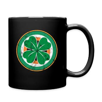 Shamrock Ierland Retro - Mok uni - zwart - Rechts