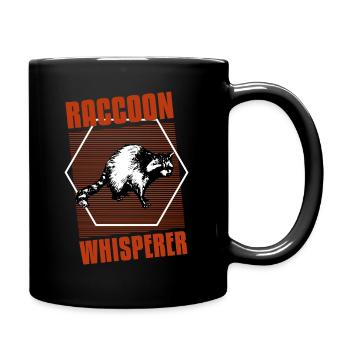 raccoon whisperer vintage tshirt - Full Colour Mug - black - Right