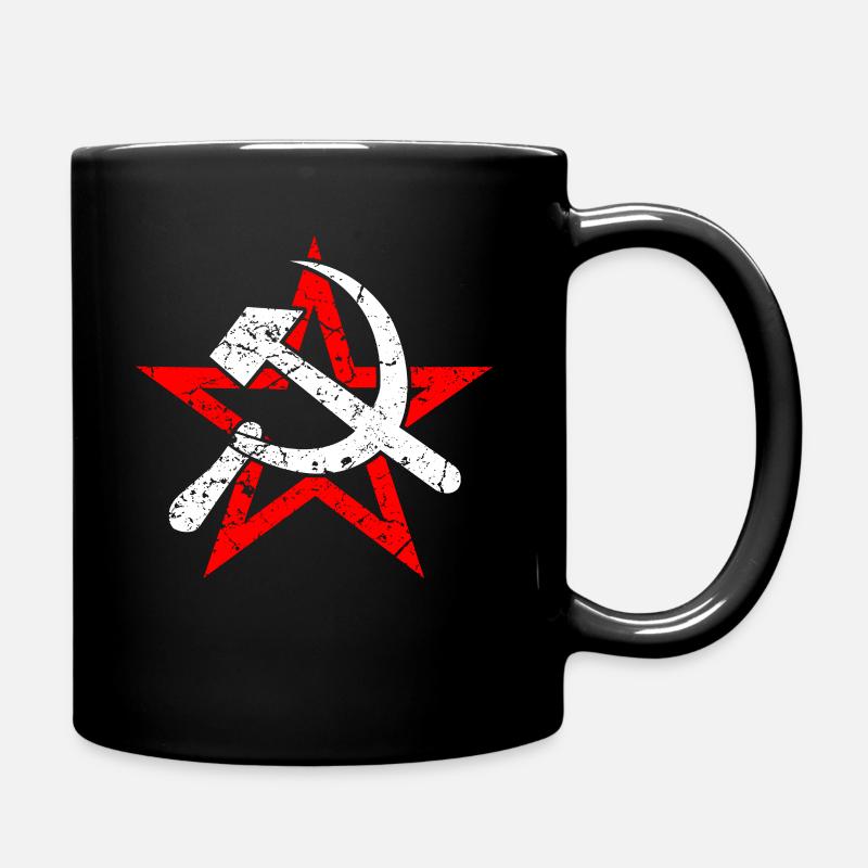 Hammer Sickle Soviet Union Communism - Full Colour Mug - black