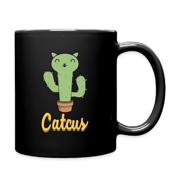 Catcus cat cactus cute pet kitty gift - Full Colour Mug - black - Right