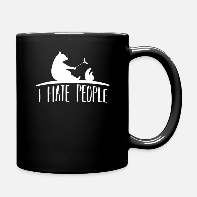 je déteste les gens camping camping ours cadeau - Mug uni - noir