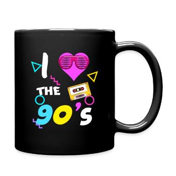 80s 80er 90s 90er Jahre - Tasse einfarbig - Schwarz - Rechts