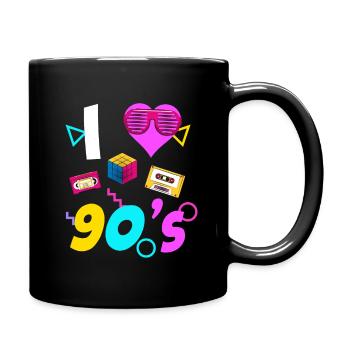 90s 90er Jahre 80s 80er - Tasse einfarbig - Schwarz - Rechts