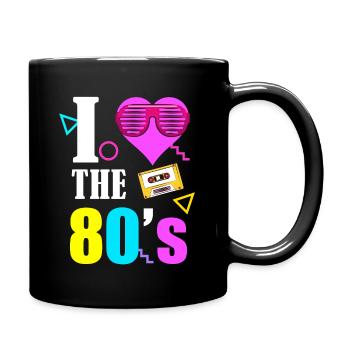 80er 90s 80s 90er Jahre - Tasse einfarbig - Schwarz - Rechts