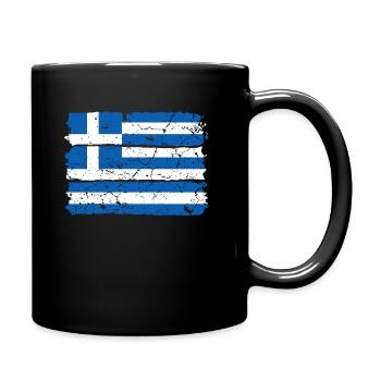 Greece flag - Full Colour Mug - black - Right