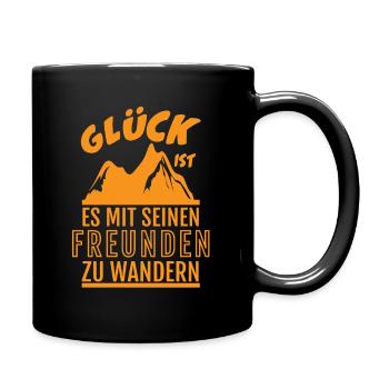 Glück ist zu wandern SHIRT - Mit Freunden - Tasse einfarbig - Schwarz - Rechts