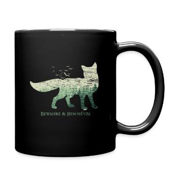 Fuchs Naturschutz Tierschutz - Tasse einfarbig - Schwarz - Rechts