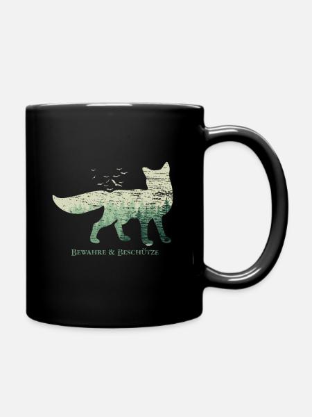 Fuchs Naturschutz Tierschutz - Tasse einfarbig - Schwarz