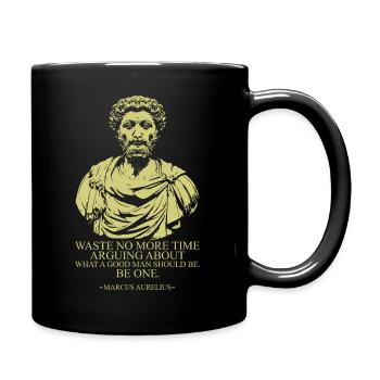 Marcus Aurelius - Tasse einfarbig - Schwarz - Rechts