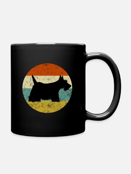 Chemise Scottish Terrier - Vintage Retro Scottie Dog - Mug uni - noir