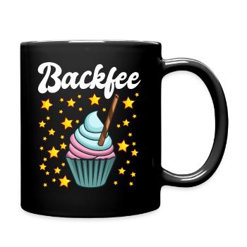 Backfee Hobbybäcker Bäckerin Backen Cupcake Muffin - Tasse einfarbig - Schwarz - Rechts