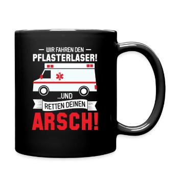 Rettungssanitäter Rettungsdienst Retter - Tasse einfarbig - Schwarz - Rechts