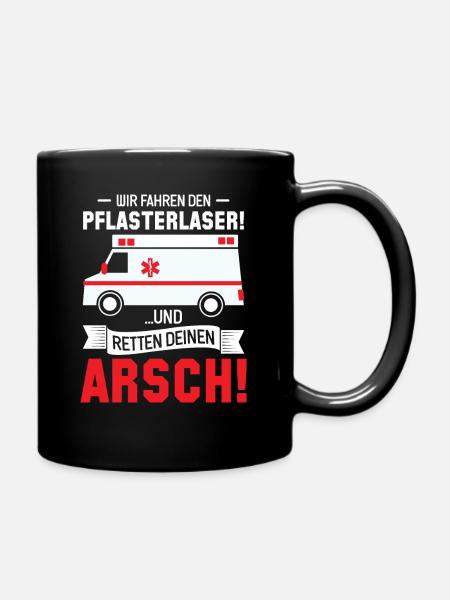 Rettungssanitäter Rettungsdienst Retter - Tasse einfarbig - Schwarz