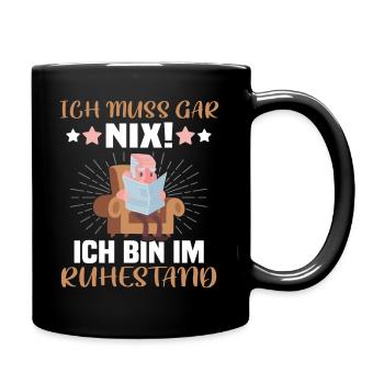 Rentner Rentnerin Pensionär - Tasse einfarbig - Schwarz - Rechts