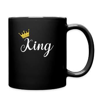 Matching Couples Outfits King and Queen Gift - Full Colour Mug - black - Right