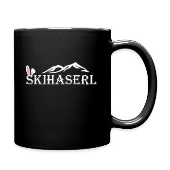 Skihase Skihaserl Apres Ski - Tasse einfarbig - Schwarz - Rechts