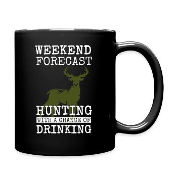 Jagen Jäger Förster Hirsch Geschenk Geschenkidee - Tasse einfarbig - Schwarz - Rechts