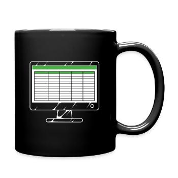 Ordinateur tableur - Mug uni - noir - Droite