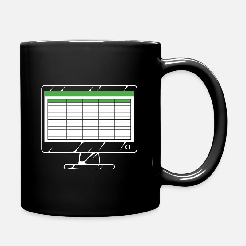 Spreadsheet computer - Full Colour Mug - black