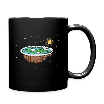 Die Erde ist eine Scheibe - Tasse einfarbig - Schwarz - Rechts