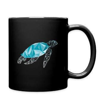 Tortue polygone - Mug uni - noir - Droite