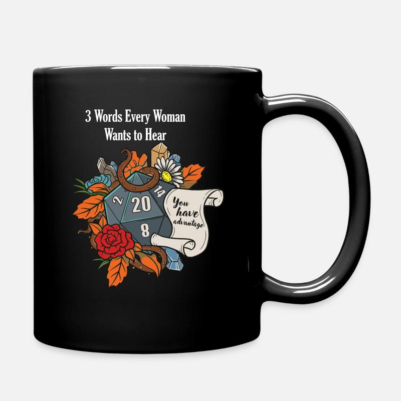 Roleplaying RPG Valentines Day TableTop D20 Dice - Tasse einfarbig - Schwarz