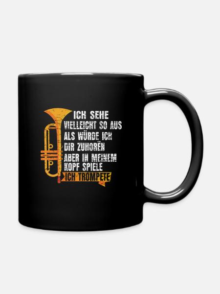 Trompete Musikinstrument - Tasse einfarbig - Schwarz