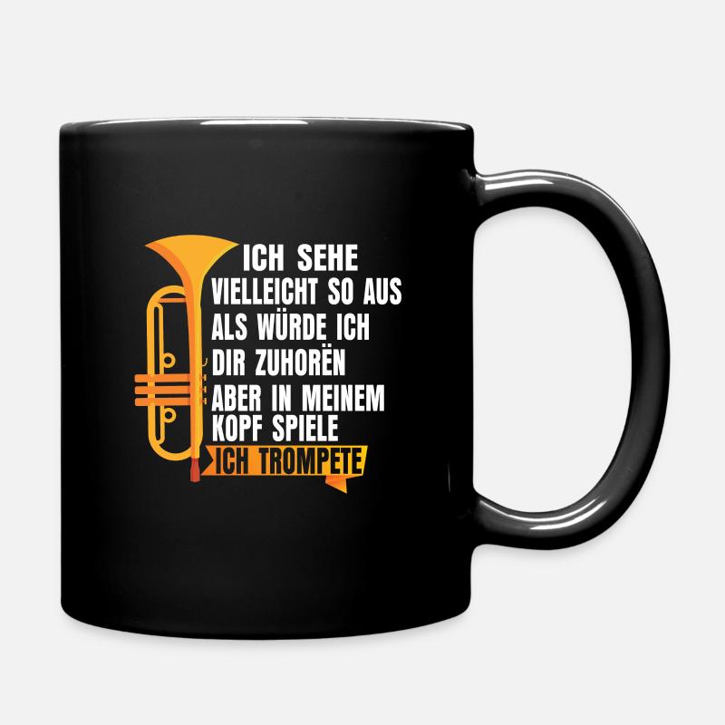 Trompete Trompeter - Tasse einfarbig - Schwarz