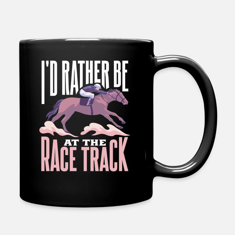 Pferderennen Rennpferd Pferd Jockey Pferderennbahn - Tasse einfarbig - Schwarz