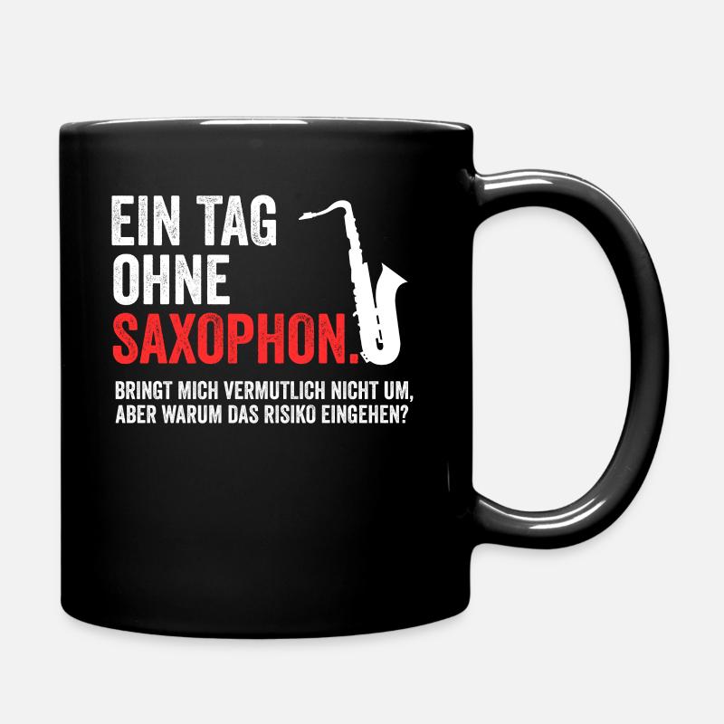 Saxophon - Tasse einfarbig - Schwarz