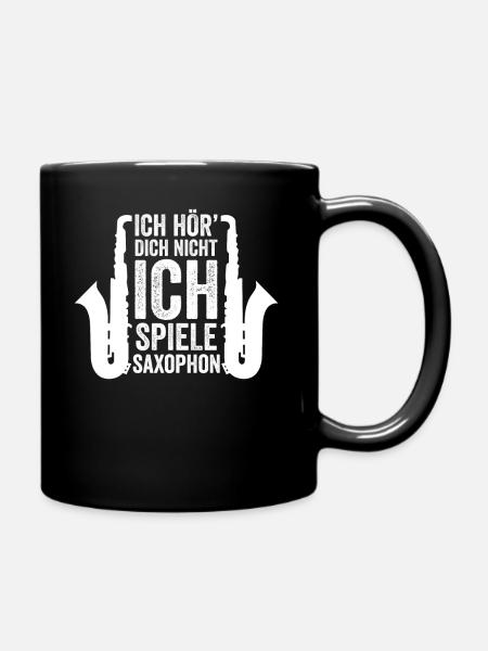 Saxophon Schlager - Tasse einfarbig - Schwarz