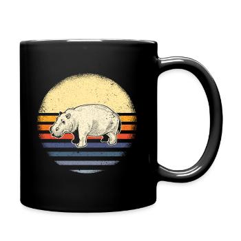Hippo animals - Full Colour Mug - black - Right