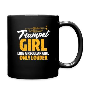 Trumpet Girl Trumpets Wind Instrument Gift - Full Colour Mug - black - Right