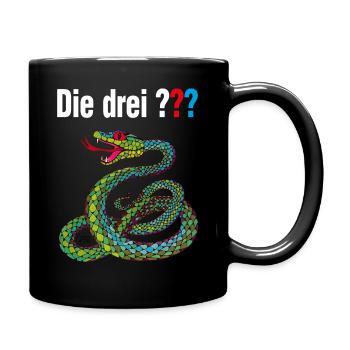 Die Drei ??? und die singende Schlange - Tasse einfarbig - Schwarz - Rechts