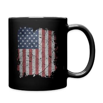 USA America Flag - Full Colour Mug - black - Right