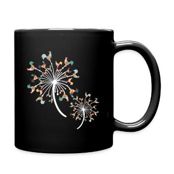Chicken pusteblume farmer - Full Colour Mug - black - Right