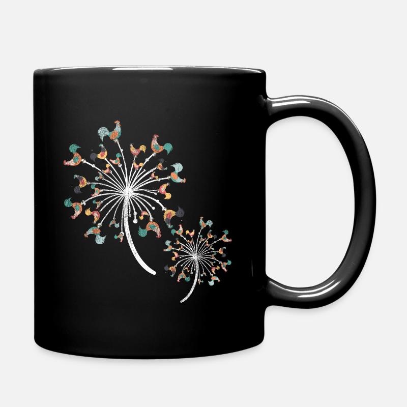 Huhn Pusteblume - Tasse einfarbig - Schwarz