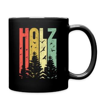 Das Holz - Tasse einfarbig - Schwarz - Rechts