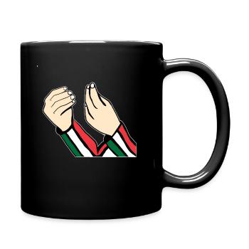 Italian flag design with Italian - Full Colour Mug - black - Right