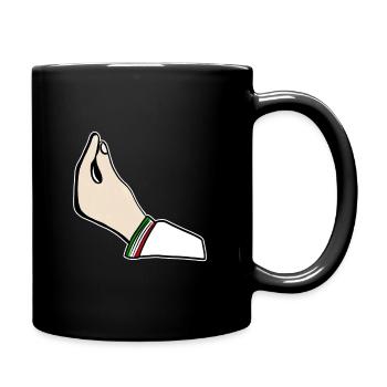 Italian flag design with Italian - Full Colour Mug - black - Right