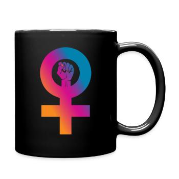 Frauenpower Faust - Tasse einfarbig - Schwarz - Rechts