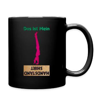 Akrobatik Handstand Lernen Üben Geschenk - Tasse einfarbig - Schwarz - Rechts
