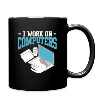 Programmeur nerd de joueur de chat informatique - Mug uni - noir - Droite