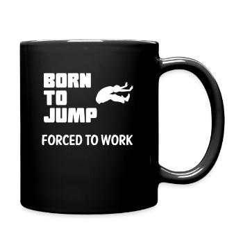 Weitsprung Weitspringer Springer Lung Jumping Jump - Tasse einfarbig - Schwarz - Rechts