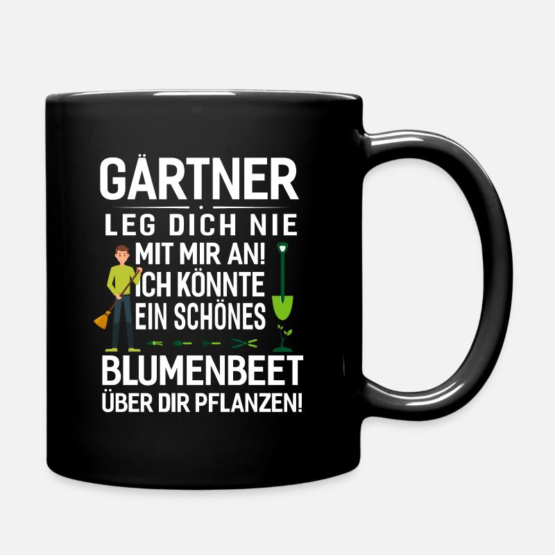 Gärtner SHIRT - Vorsicht Blumenbeet - Tasse einfarbig - Schwarz