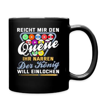 Lustig Spruch Billard Queue Billardkugel Geschenk - Tasse einfarbig - Schwarz - Rechts