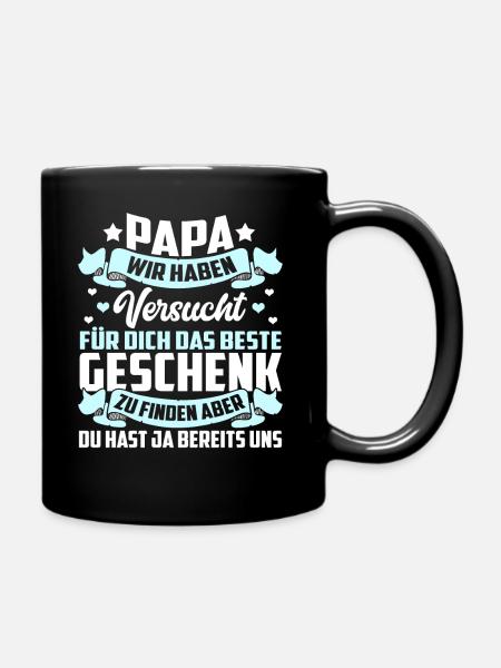 Lustig Papa Vater Kind Baby Vatertag Geschenk Süß - Tasse einfarbig - Schwarz